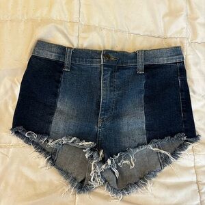 Forever 21 Distressed Patchwork Denim Shorts